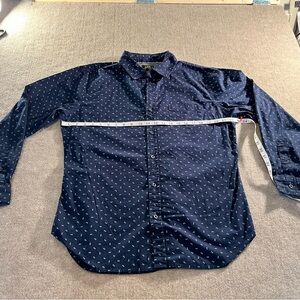 Lee Men's Navy Blue Patterned Shirt